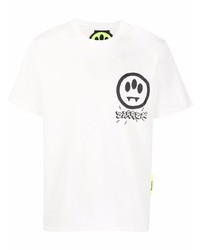 weißes und schwarzes bedrucktes T-Shirt mit einem Rundhalsausschnitt von BARROW