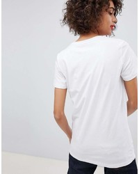 weißes und schwarzes bedrucktes T-Shirt mit einem Rundhalsausschnitt von Iceberg