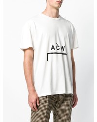 weißes und schwarzes bedrucktes T-Shirt mit einem Rundhalsausschnitt von A-Cold-Wall*