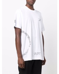 weißes und schwarzes bedrucktes T-Shirt mit einem Rundhalsausschnitt von Givenchy