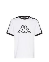 weißes und schwarzes bedrucktes T-Shirt mit einem Rundhalsausschnitt von Charm's