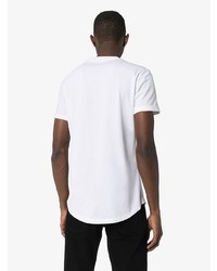 weißes und schwarzes bedrucktes T-Shirt mit einem Rundhalsausschnitt von Balmain