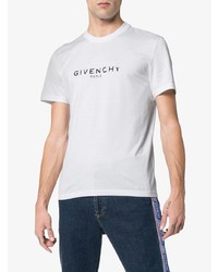 weißes und schwarzes bedrucktes T-Shirt mit einem Rundhalsausschnitt von Givenchy