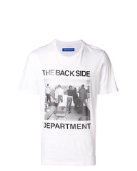 weißes und schwarzes bedrucktes T-Shirt mit einem Rundhalsausschnitt von Department 5