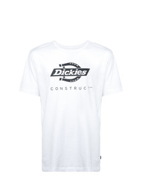 weißes und schwarzes bedrucktes T-Shirt mit einem Rundhalsausschnitt von Dickies Construct