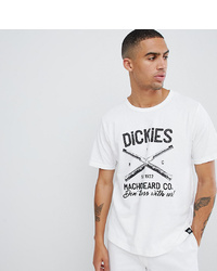 weißes und schwarzes bedrucktes T-Shirt mit einem Rundhalsausschnitt von Dickies