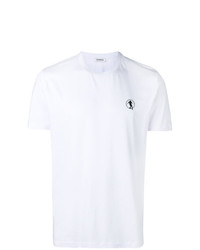 weißes und schwarzes bedrucktes T-Shirt mit einem Rundhalsausschnitt von Dirk Bikkembergs