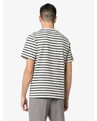 weißes und schwarzes bedrucktes T-Shirt mit einem Rundhalsausschnitt von JW Anderson