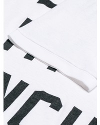 weißes und schwarzes bedrucktes T-Shirt mit einem Rundhalsausschnitt von DSQUARED2