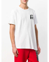 weißes und schwarzes bedrucktes T-Shirt mit einem Rundhalsausschnitt von Off-White