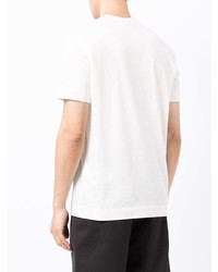 weißes und schwarzes bedrucktes T-Shirt mit einem Rundhalsausschnitt von Emporio Armani