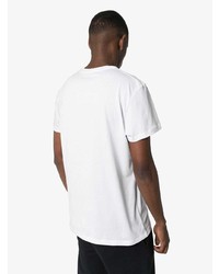 weißes und schwarzes bedrucktes T-Shirt mit einem Rundhalsausschnitt von Balmain