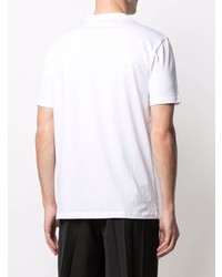 weißes und schwarzes bedrucktes T-Shirt mit einem Rundhalsausschnitt von Ermenegildo Zegna XXX