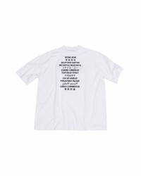 weißes und schwarzes bedrucktes T-Shirt mit einem Rundhalsausschnitt von Balenciaga