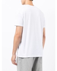 weißes und schwarzes bedrucktes T-Shirt mit einem Rundhalsausschnitt von Armani Exchange