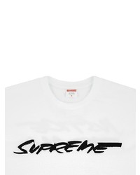 weißes und schwarzes bedrucktes T-Shirt mit einem Rundhalsausschnitt von Supreme