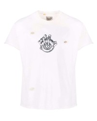 weißes und schwarzes bedrucktes T-Shirt mit einem Rundhalsausschnitt von GALLERY DEPT.