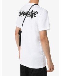 weißes und schwarzes bedrucktes T-Shirt mit einem Rundhalsausschnitt von Off-White