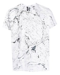 weißes und schwarzes bedrucktes T-Shirt mit einem Rundhalsausschnitt von Giorgio Brato