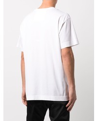 weißes und schwarzes bedrucktes T-Shirt mit einem Rundhalsausschnitt von Givenchy