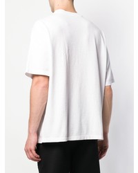weißes und schwarzes bedrucktes T-Shirt mit einem Rundhalsausschnitt von Billy Los Angeles