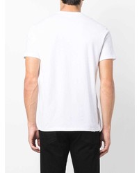 weißes und schwarzes bedrucktes T-Shirt mit einem Rundhalsausschnitt von Alexander McQueen