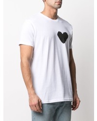 weißes und schwarzes bedrucktes T-Shirt mit einem Rundhalsausschnitt von Haikure
