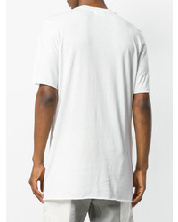 weißes und schwarzes bedrucktes T-Shirt mit einem Rundhalsausschnitt von Lost & Found Ria Dunn