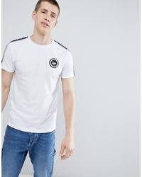 weißes und schwarzes bedrucktes T-Shirt mit einem Rundhalsausschnitt von Hype