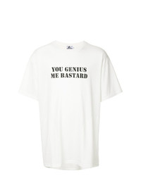 weißes und schwarzes bedrucktes T-Shirt mit einem Rundhalsausschnitt von Hysteric Glamour