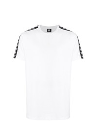 weißes und schwarzes bedrucktes T-Shirt mit einem Rundhalsausschnitt von Kappa Kontroll