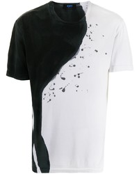 weißes und schwarzes bedrucktes T-Shirt mit einem Rundhalsausschnitt von Kiton