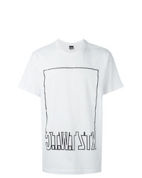 weißes und schwarzes bedrucktes T-Shirt mit einem Rundhalsausschnitt von Ktz