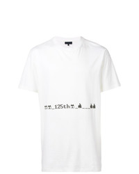 weißes und schwarzes bedrucktes T-Shirt mit einem Rundhalsausschnitt von Lanvin