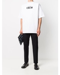 weißes und schwarzes bedrucktes T-Shirt mit einem Rundhalsausschnitt von Balenciaga