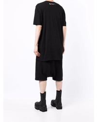 weißes und schwarzes bedrucktes T-Shirt mit einem Rundhalsausschnitt von 11 By Boris Bidjan Saberi