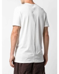 weißes und schwarzes bedrucktes T-Shirt mit einem Rundhalsausschnitt von Rick Owens DRKSHDW