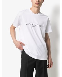 weißes und schwarzes bedrucktes T-Shirt mit einem Rundhalsausschnitt von Givenchy