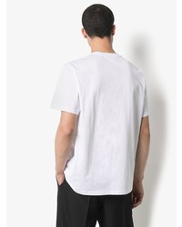 weißes und schwarzes bedrucktes T-Shirt mit einem Rundhalsausschnitt von Givenchy