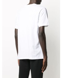 weißes und schwarzes bedrucktes T-Shirt mit einem Rundhalsausschnitt von Hydrogen