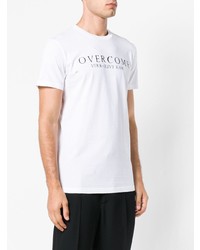 weißes und schwarzes bedrucktes T-Shirt mit einem Rundhalsausschnitt von Overcome