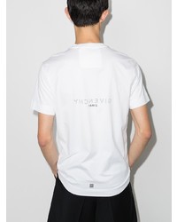 weißes und schwarzes bedrucktes T-Shirt mit einem Rundhalsausschnitt von Givenchy