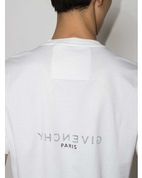 weißes und schwarzes bedrucktes T-Shirt mit einem Rundhalsausschnitt von Givenchy