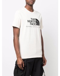 weißes und schwarzes bedrucktes T-Shirt mit einem Rundhalsausschnitt von The North Face