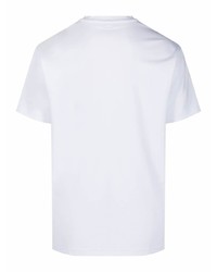 weißes und schwarzes bedrucktes T-Shirt mit einem Rundhalsausschnitt von Ea7 Emporio Armani