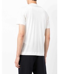 weißes und schwarzes bedrucktes T-Shirt mit einem Rundhalsausschnitt von Emporio Armani