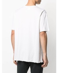 weißes und schwarzes bedrucktes T-Shirt mit einem Rundhalsausschnitt von Alchemist