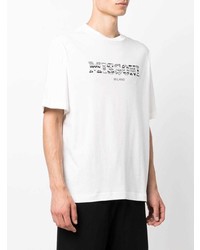 weißes und schwarzes bedrucktes T-Shirt mit einem Rundhalsausschnitt von Missoni