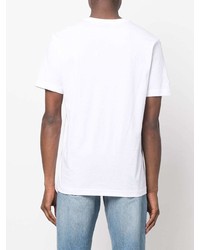 weißes und schwarzes bedrucktes T-Shirt mit einem Rundhalsausschnitt von BOSS