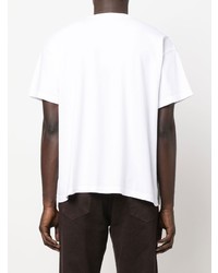 weißes und schwarzes bedrucktes T-Shirt mit einem Rundhalsausschnitt von Bossi Sportswear